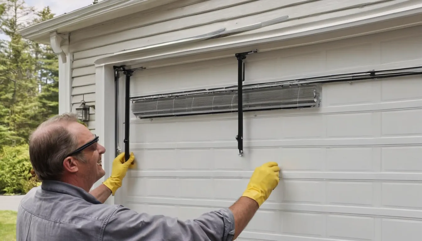 A local provider replacing a torsion spring above a garage door in a Folsom home